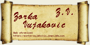 Zorka Vujaković vizit kartica